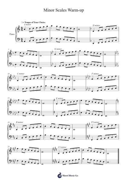 Minor Scales Warm-up Sheet Music by Ethan Kararo-Arr.Kingsgan