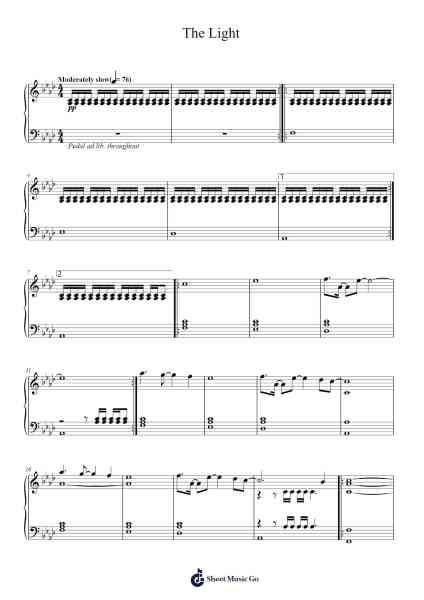 The Light Sheet Music by The Album Leaf-Arr.Spenky Chloelith