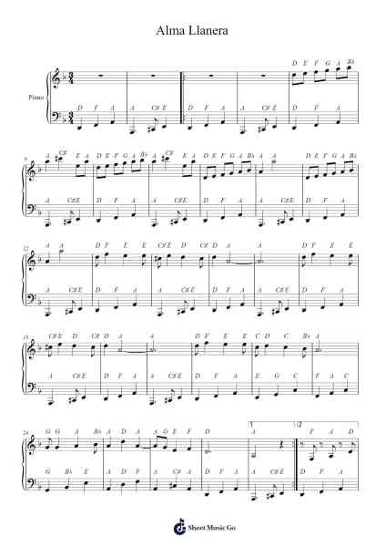 Alma Llanera Sheet Music by undefined-Arr.Yetkim Vauglvis