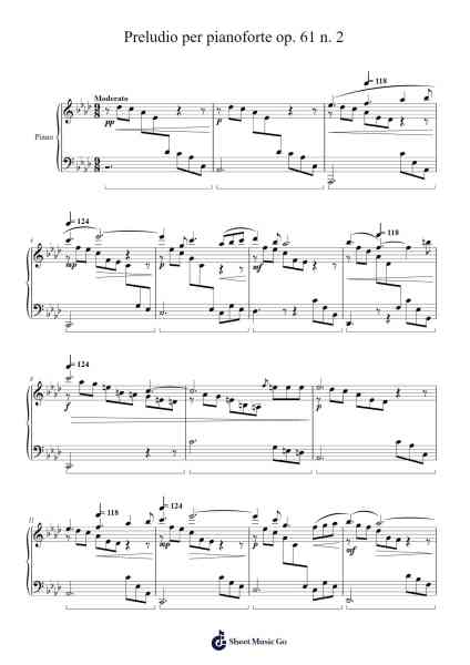 Preludio per pianoforte op. 61 n. 2 Sheet Music by J. C. Dovicchi-Arr.Wavieve Katdy