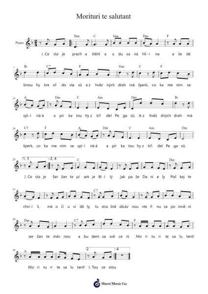 Morituri te salutant Sheet Music by Karel Kryl-Arr.Joanbar Crichniel
