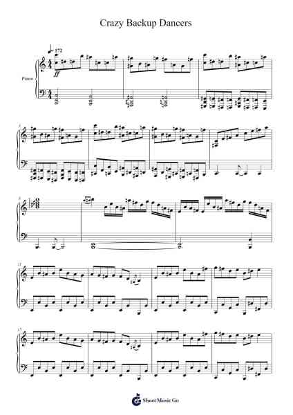 Crazy Backup Dancers Sheet Music by ZUN-Arr.Deblack Sram