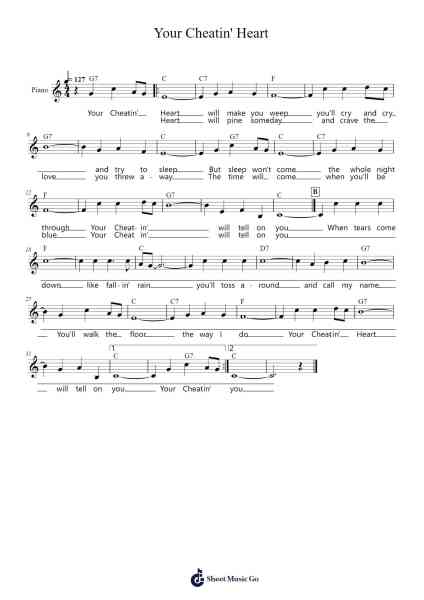 Your Cheatin' Heart Sheet Music by Hank Williams-Arr.Shertram