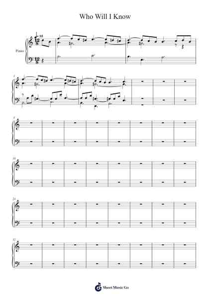 Who Will I Know Sheet Music by Whitney Houston-Arr.Blithediah