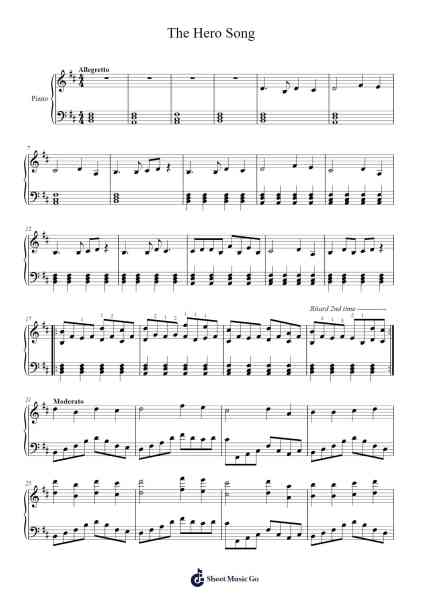 The Hero Song Sheet Music by Van Tetzner-Arr.Coleign Agdore