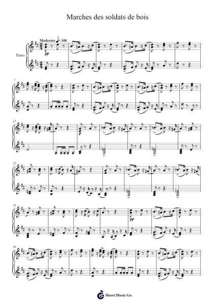 Marche des Soldats de Bois Notenblatt von Peter I. Tchaikovsky-Arr.Krisbe Chadky