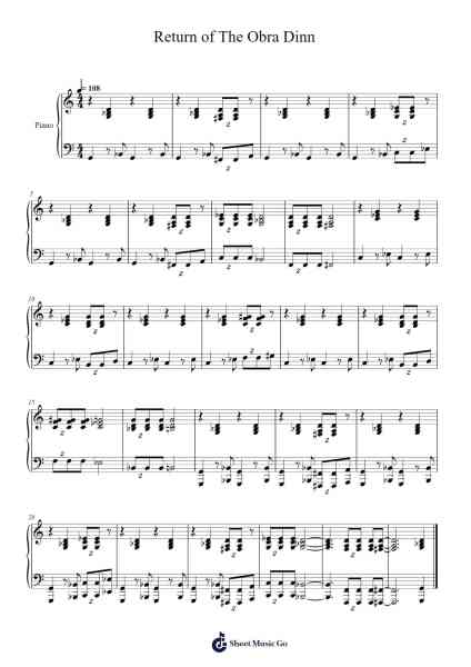 Return of The Obra Dinn Sheet Music by Lucas Pope-Arr.Boothphen Rybes