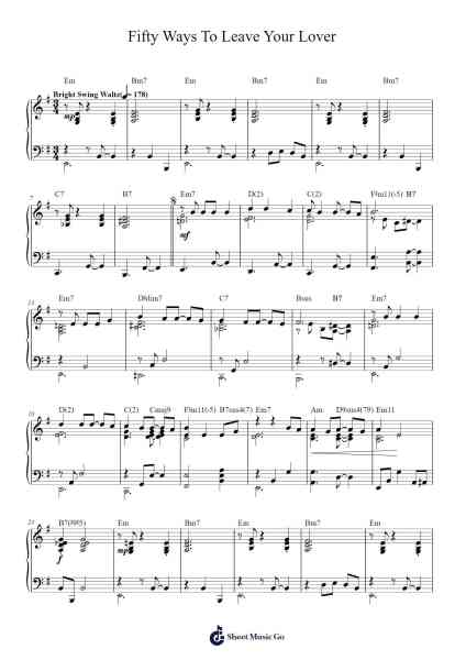 Fifty Ways To Leave Your Lover Sheet Music by Simon & Garfunkel-Arr.Ruthneil Rulan