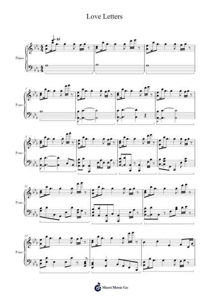 Love Letters (A Dance of Fire and Ice OST) Musica per pianoforte di Jakub Hysz - Arr.Jansean