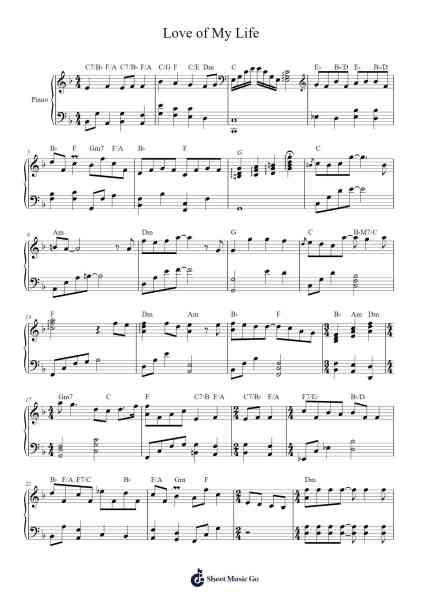 Love of My Life Sheet Music oleh Queen-Arr.Childvian Petsibyl