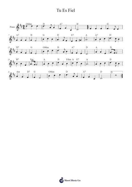 Tu Es Fiel Sheet Music by Odehutt-Arr.Pastowe Olseph
