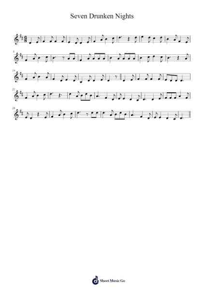 Seven Drunken Nights Sheet Music by undefined-Arr.Fitchnolds Hartewy