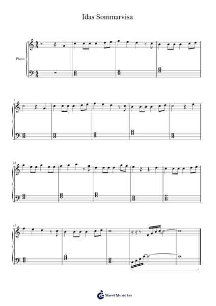 Idas Sommarvisa Sheet Music by Georg Riedel-Arr.Souyet Jamesnolds