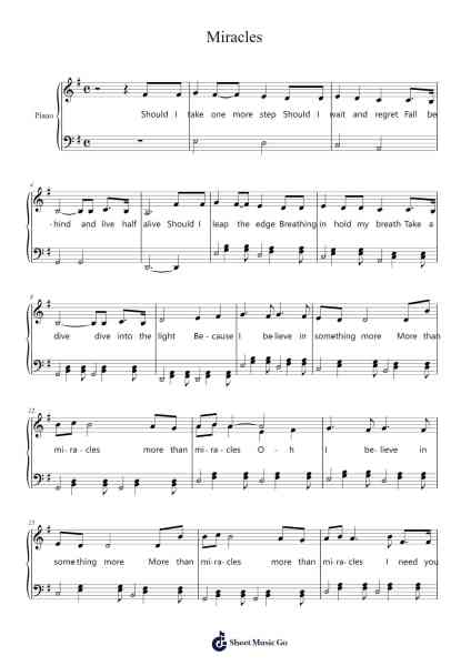 Miracles Sheet Music by undefined-Arr.Marmo