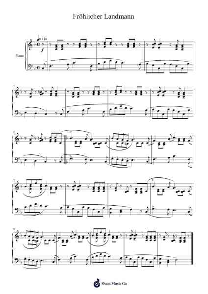 Album für die Jugend, Op. 68: No. 10, Fröhlicher Landmann, von der Arbeit zurückkehrend Sheet Music by Vincent-Arr.Rusmike Hudje