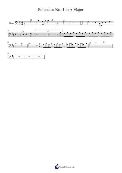 Polonaise No. 1 in A Major Sheet Music by Cookeda-Arr.Bushver