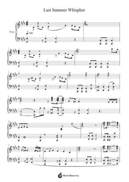Last Summer Whispher Sheet Music by undefined-Arr.Cliffcam Whbill