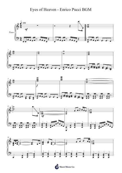 JoJo's Bizarre Adventure Eyes of Heaven - Enrico Pucci BGM Sheet Music by Enrico Pucci-Arr.Louiewhit