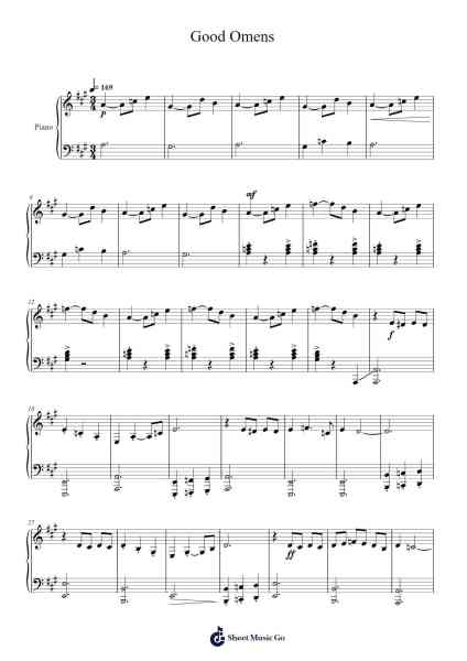 Good Omens Sheet Music by Moshe K-Arr.Kitfy