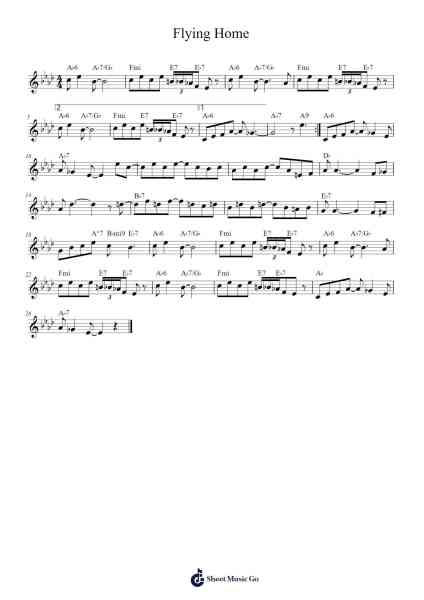 Flying Home Sheet Music by Benny Goodman/Lionel Hampton-Arr.Humeleen Bachnat