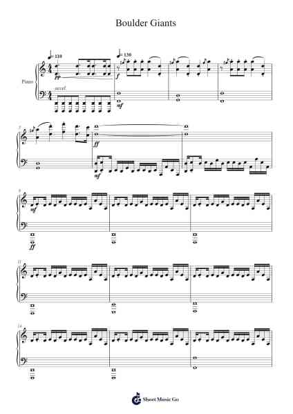 Boulder Giants (Steppe Talus Theme) Sheet Music by Carnivorous Cannibal-Arr.Arkirk Janeien