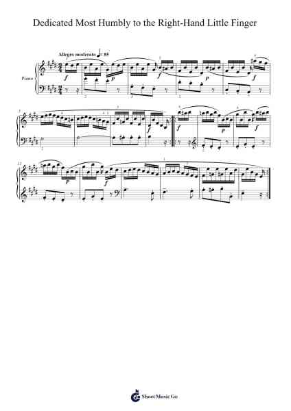 Dedicated Most Humbly to the Right-Hand Little Finger Sheet Music by Daniel Gottlob Türk-Arr.Pomeo Walshbee