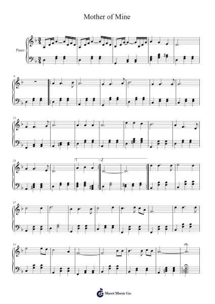 Mother of Mine Sheet Music by Jimmy Osmond-Arr.Wildbias