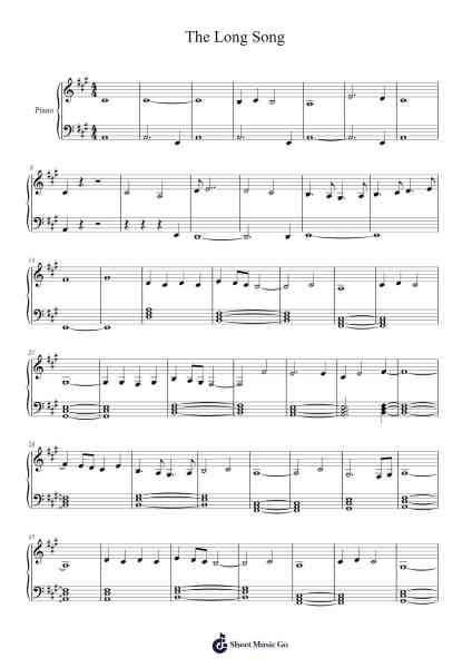 The Long Song Sheet Music by Murray Gold-Arr.Shamens Xedric