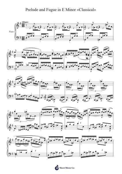 Prelude and Fugue in E Minor Sheet Music by Jimley Hartli-Arr.Hugsay
