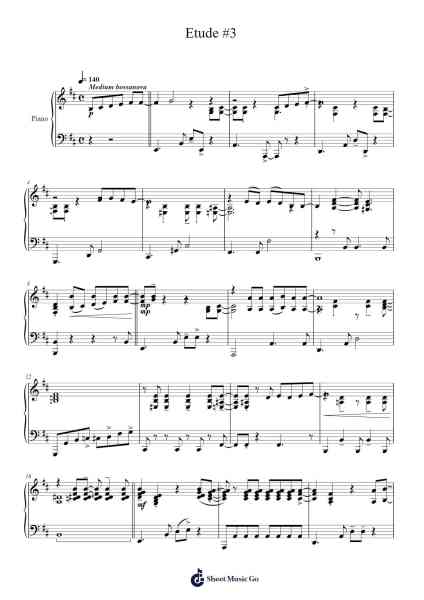 Etude #3 Sheet Music by Милан Дворжак-Arr.Hula