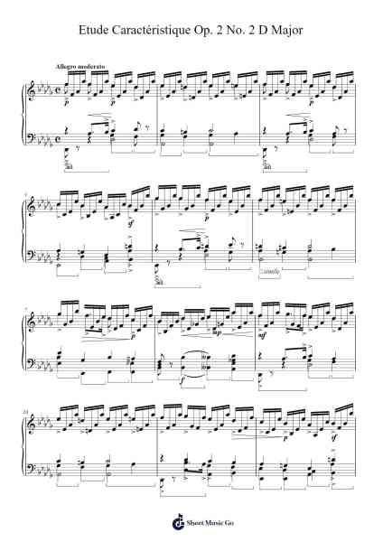 Etude Caractéristique Op. 2 No. 2 D Major Sheet Music by Henselt-Arr.Jaboyle Erve