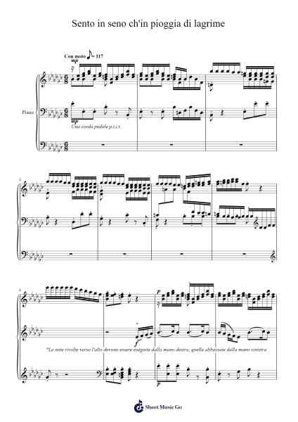 Sento in seno ch'in pioggia di lagrime Sheet Music by Antonio Vivaldi-Arr.Cookeda