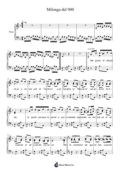 Milonga del 900 Sheet Music by Sebastián Piana-Arr.Fesey Elroyrian