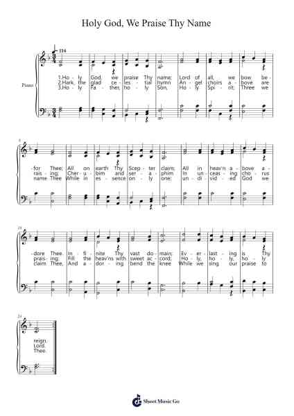Holy God, We Praise Thy Name Sheet Music by Francis Adelman-Arr.Wordfoe Hymar