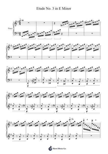 Etude No. 3 in E Minor Sheet Music by Jan Cowell-Arr.Jeno Willlotte