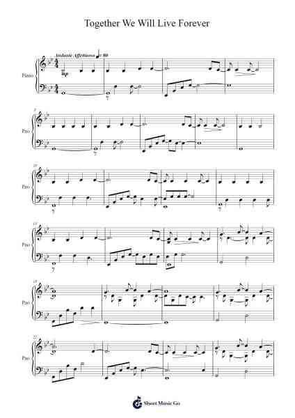 Together We Will Live Forever Sheet Music by Clint Mansell-Arr.Manreade