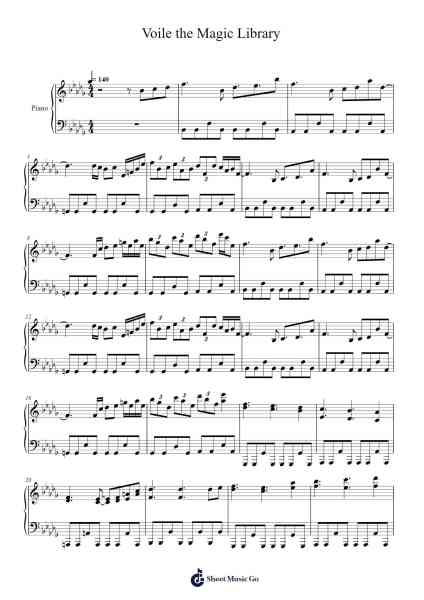 Voile the Magic Library Sheet Music by ZUN-Arr.Mauddam Linddice