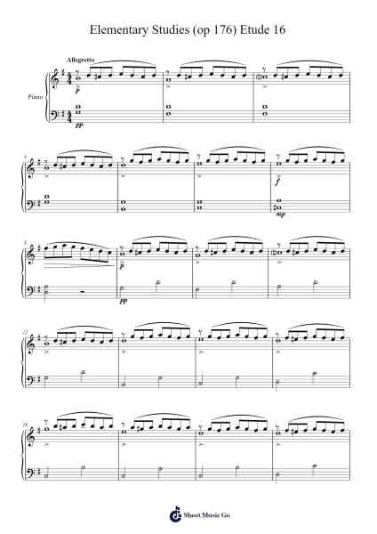 Elementary Studies, Op. 176: Etude 16 by Jean Baptiste Duvernoy Sheet Music by Jean-Baptiste Duvernoy-Arr.Chrisriah Sheicia