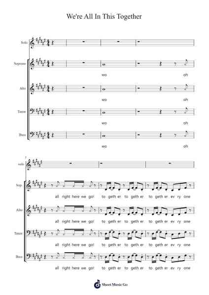 We're All In This Together Sheet Music by MATTHEW GERRARD/ROBBIE NEVIL-Arr.Otscott Viro'neil