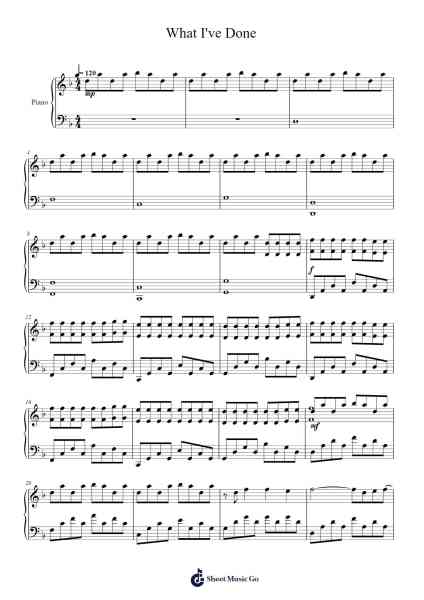 What I've Done Sheet Music by undefined-Arr.Fesey Elroyrian