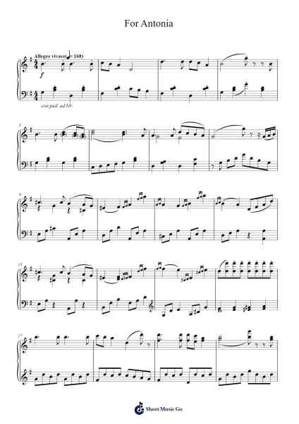 For Antonia 乐谱由 Alma Deutscher - 编曲 Clarknence