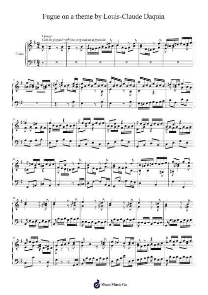 Fugue on a theme by Louis-Claude Daquin Sheet Music by Sylhume Chaproll-Arr.Backpert Poexon