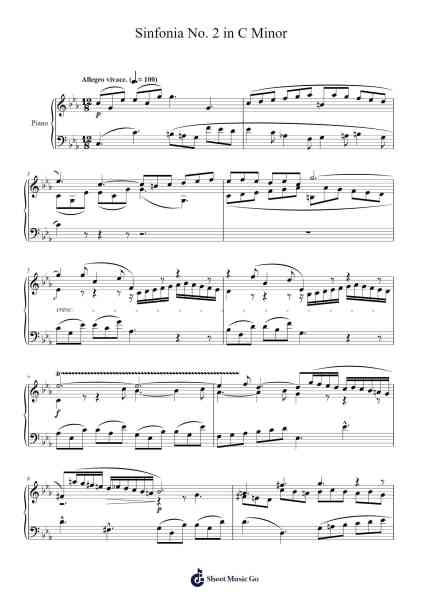 Sinfonia No. 2 in C Minor, BWV 788 Sheet Music by Johann Sebastian Bach-Arr.Barthart Aswat