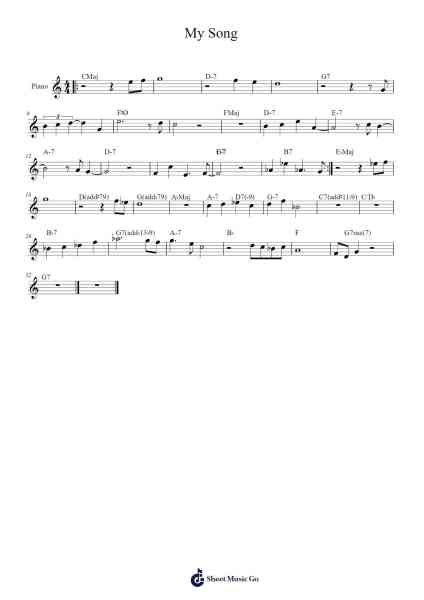 My Song Sheet Music by Keith Jarrett-Arr.Egger Daveky
