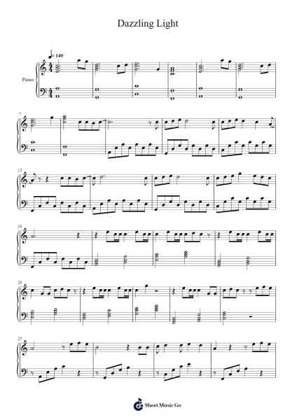 Dazzling Light Sheet Music by Pop Piano-Arr.Chrismay Penniah