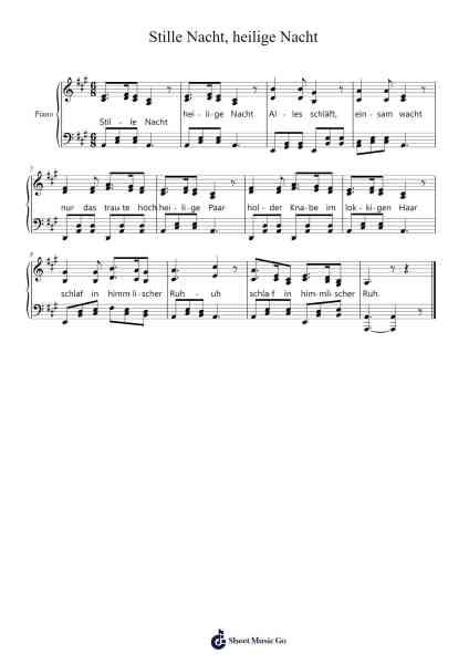 Stille Nacht, heilige Nacht Notenblatt von Franz Xaver Gruber-Arr.Webbzy
