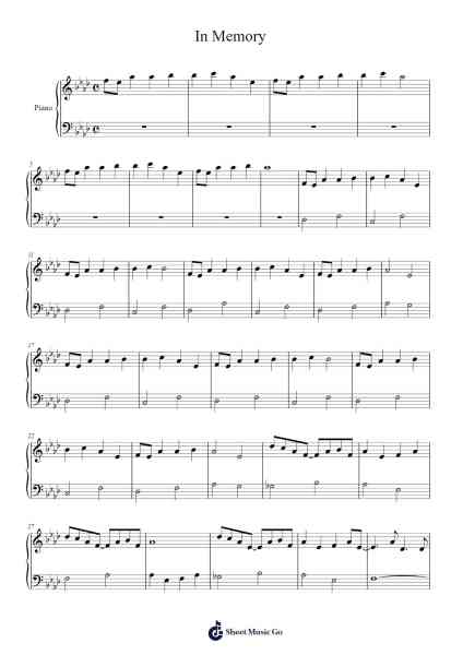 In Memory Sheet Music by Jun Maeda-Arr.Glosper