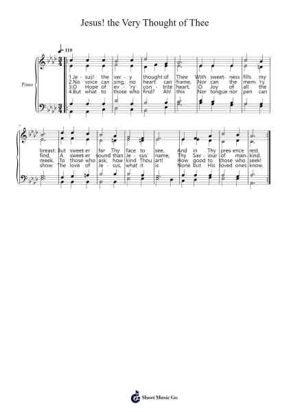 Jesus! the Very Thought of Thee Sheet Music by undefined-Arr.Popgram Migcky