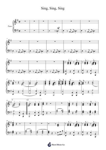 Sing, Sing, Sing 乐谱由 Benny Goodman - 编曲 Oglet Kitcke