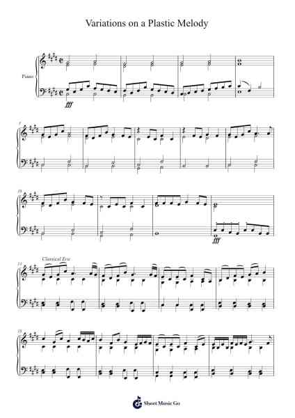 Variations on a Plastic Melody Sheet Music by Agust D-Arr.Linjane Barcox
